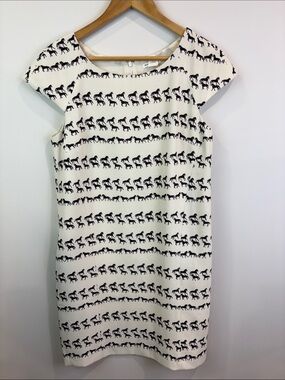 Club Monaco ‘Kami’ horse print Dress in cream with brown horse Print size 6